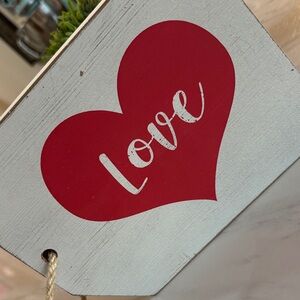 Valentines Day Decor - Red Heart Love Tag